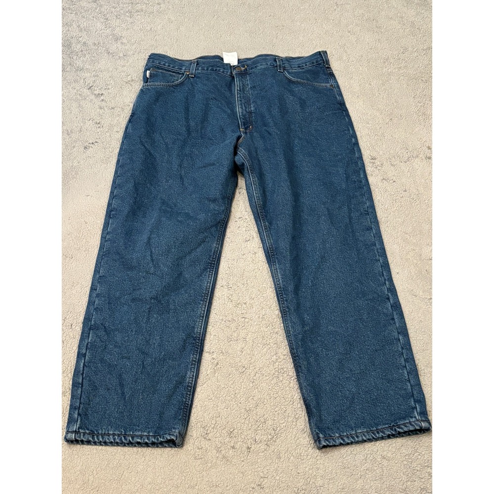 Carhartt B155 DST Relaxed Fit Flannel Lined Jeans Mens 42x30 Dark Wash Denim